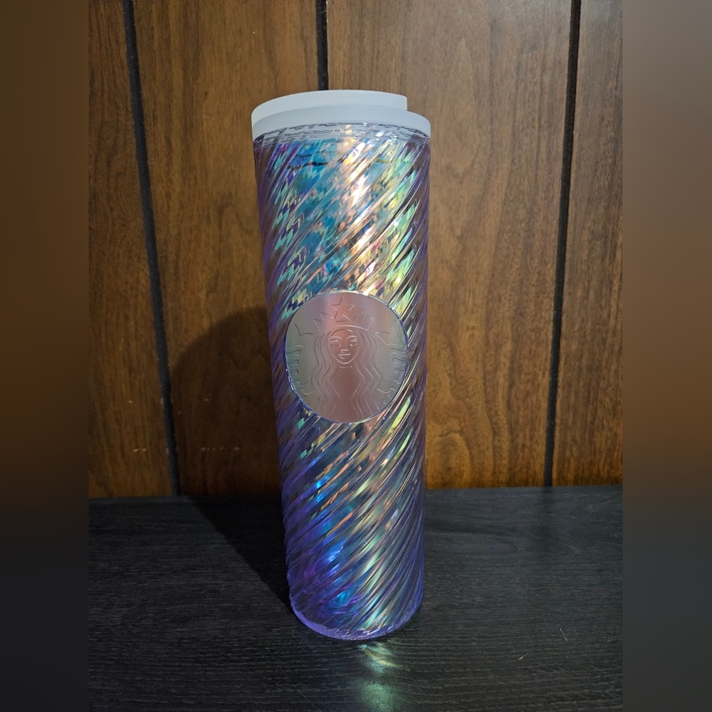 New Without Tags Rare Iridescent Starbucks Holiday Swirl Insulated Tumbler